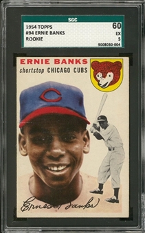 1954 Topps #94 Ernie Banks Rookie Card – SGC 60 EX 5 